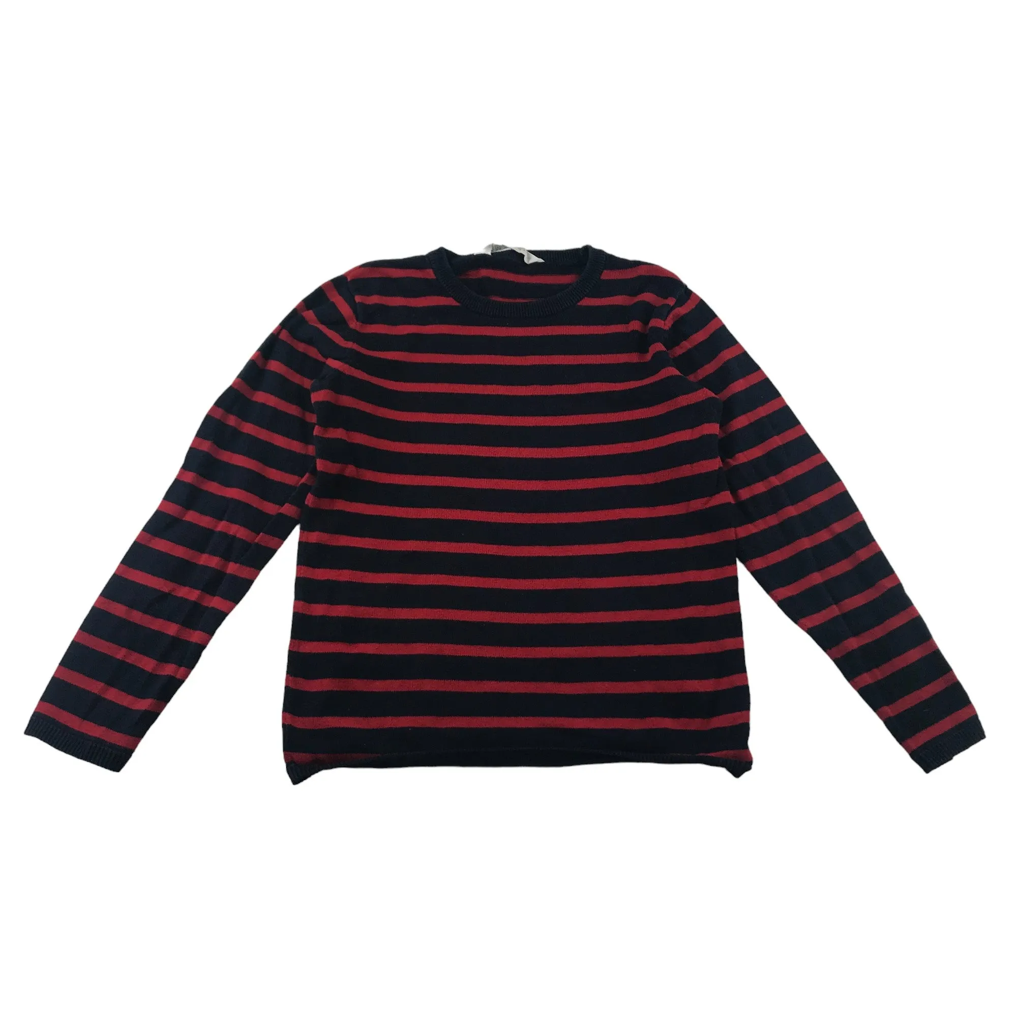 H&M jumper 7-8 years red and navy stripy light layer cotton