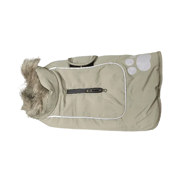 Happy Pet | Dog Coat | Sage Green Paw Print Jacket