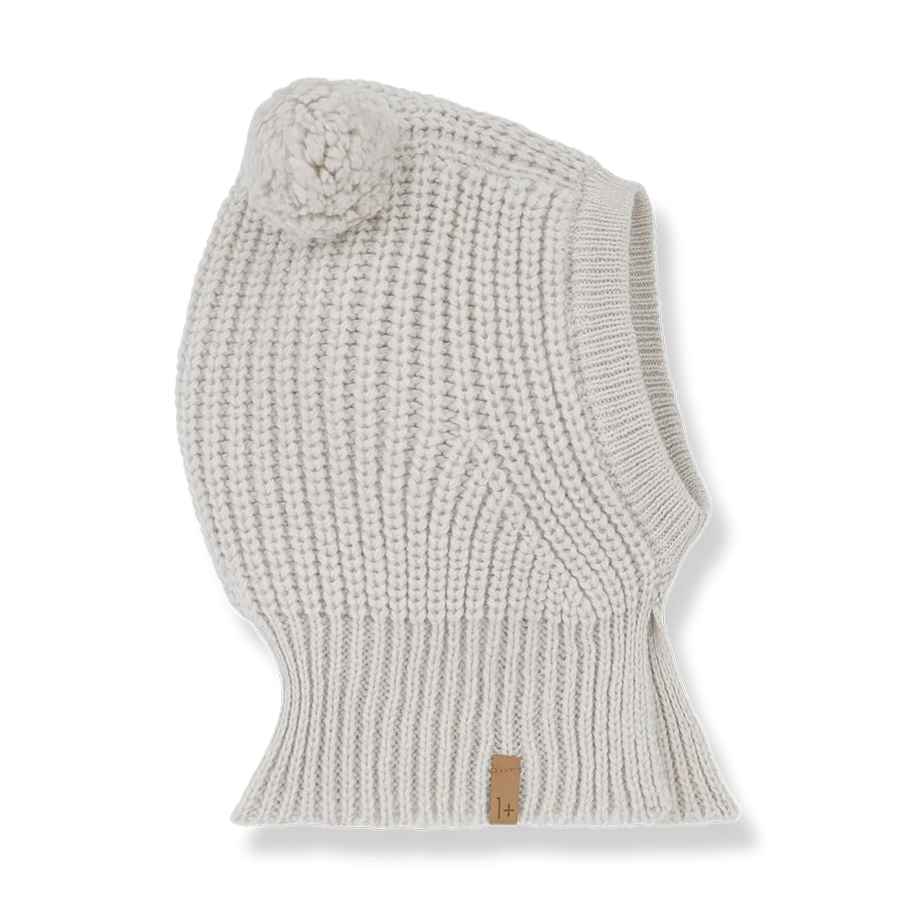 hat chunky knit balaclava - oatmeal