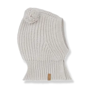 hat chunky knit balaclava - oatmeal