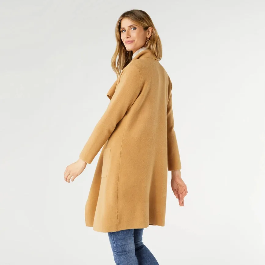 Heavenly-Luxe Long Open Cardigan Camel