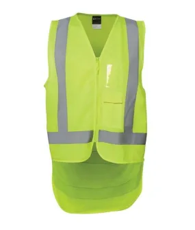 Hi Vis, Zip, Drop Tail H Pattern Vest