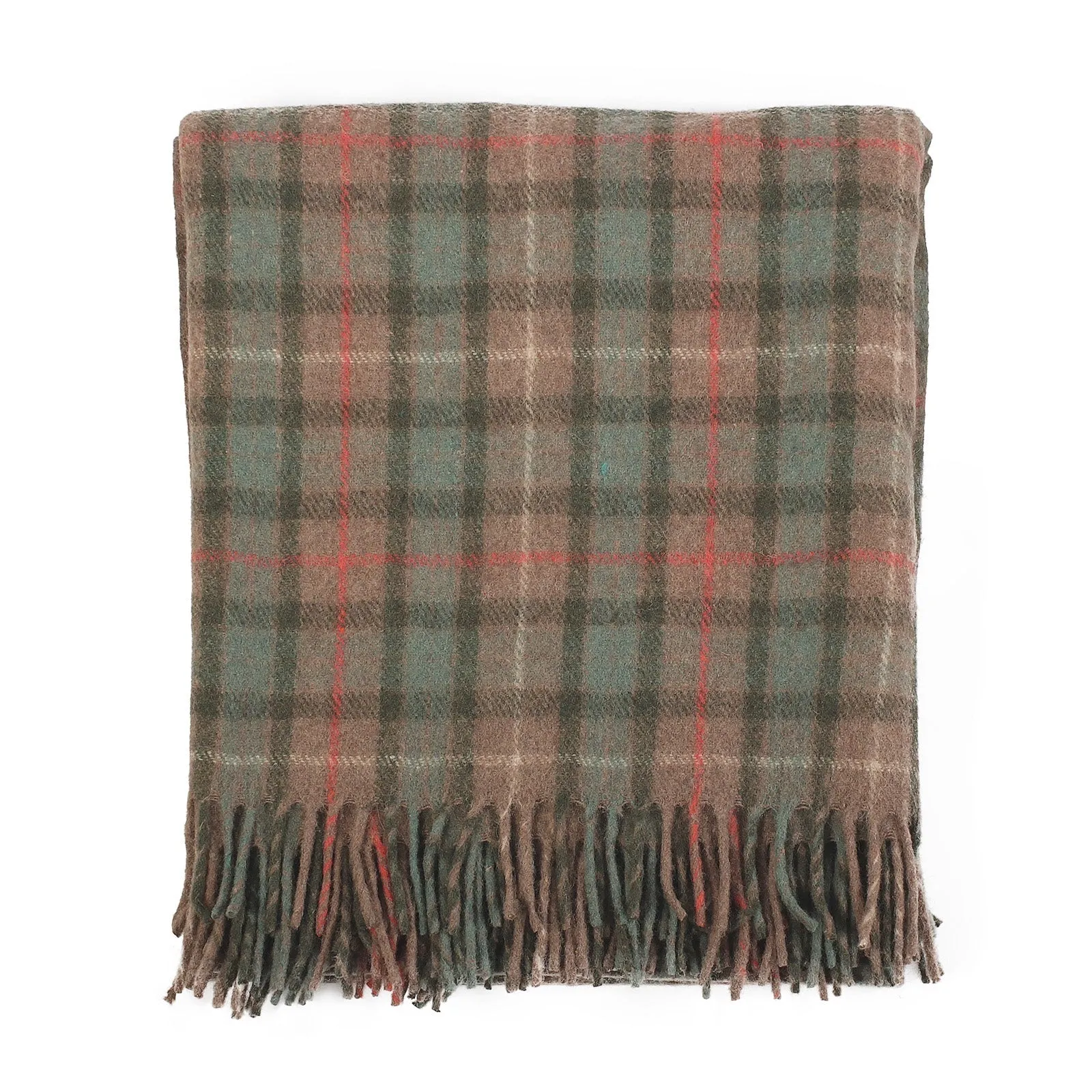 Highland Wool Blend Tartan Blanket Throw Fraser Hunting Weathered