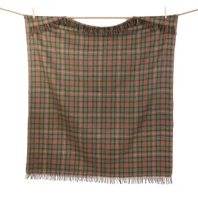 Highland Wool Blend Tartan Blanket Throw Fraser Hunting Weathered