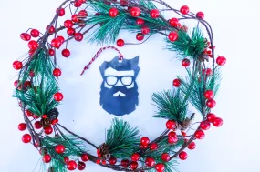 Hipster Santa Christmas Ornament - Holiday Stocking Stuffer Gift - Tree Home Decor