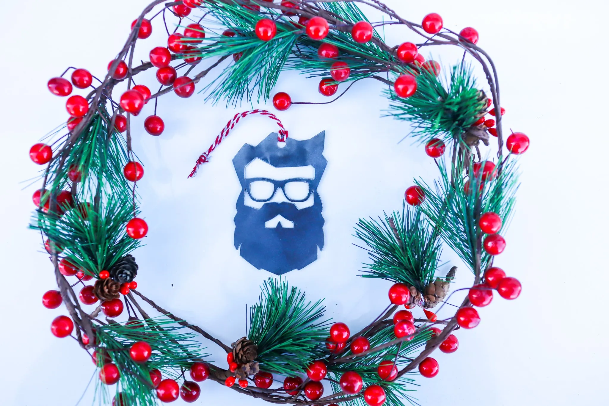 Hipster Santa Christmas Ornament - Holiday Stocking Stuffer Gift - Tree Home Decor