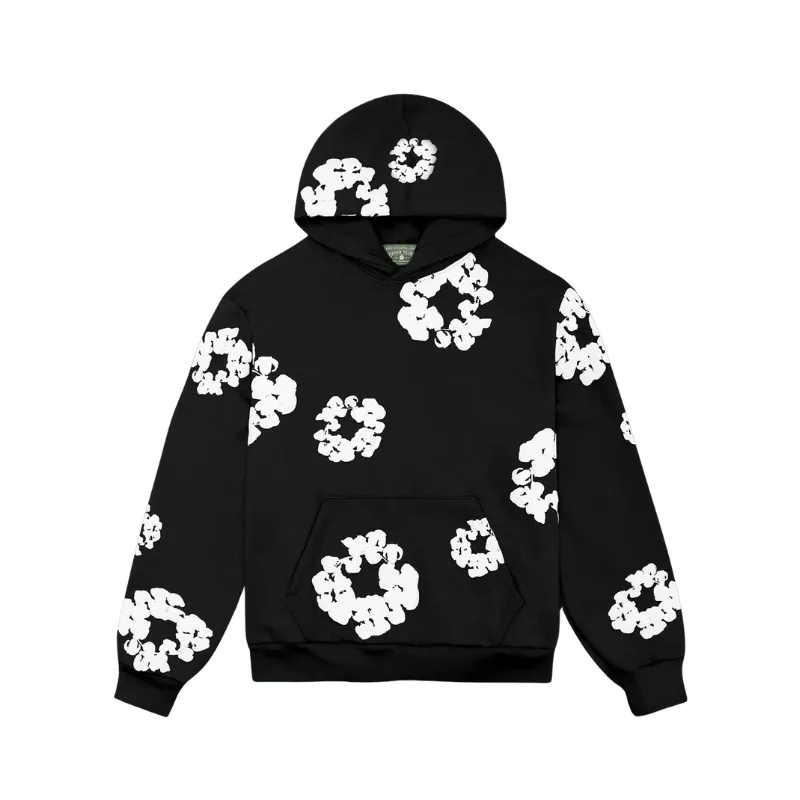 Hoodie Cotton Wreath Black | Denim Tears