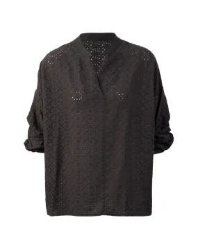 Jacq & Cutwork Bubble Sleeve Blouse