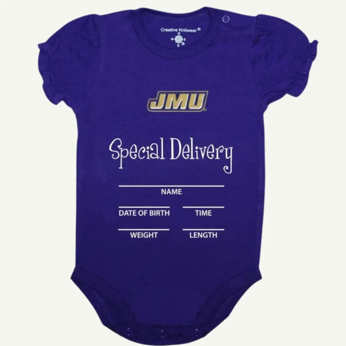 JMU Special Delivery Embroidered Body Suit