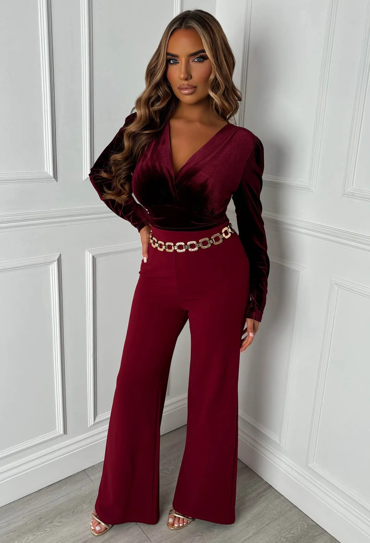 Keep It Luxe Burgundy Velvet Plunge Bodysuit