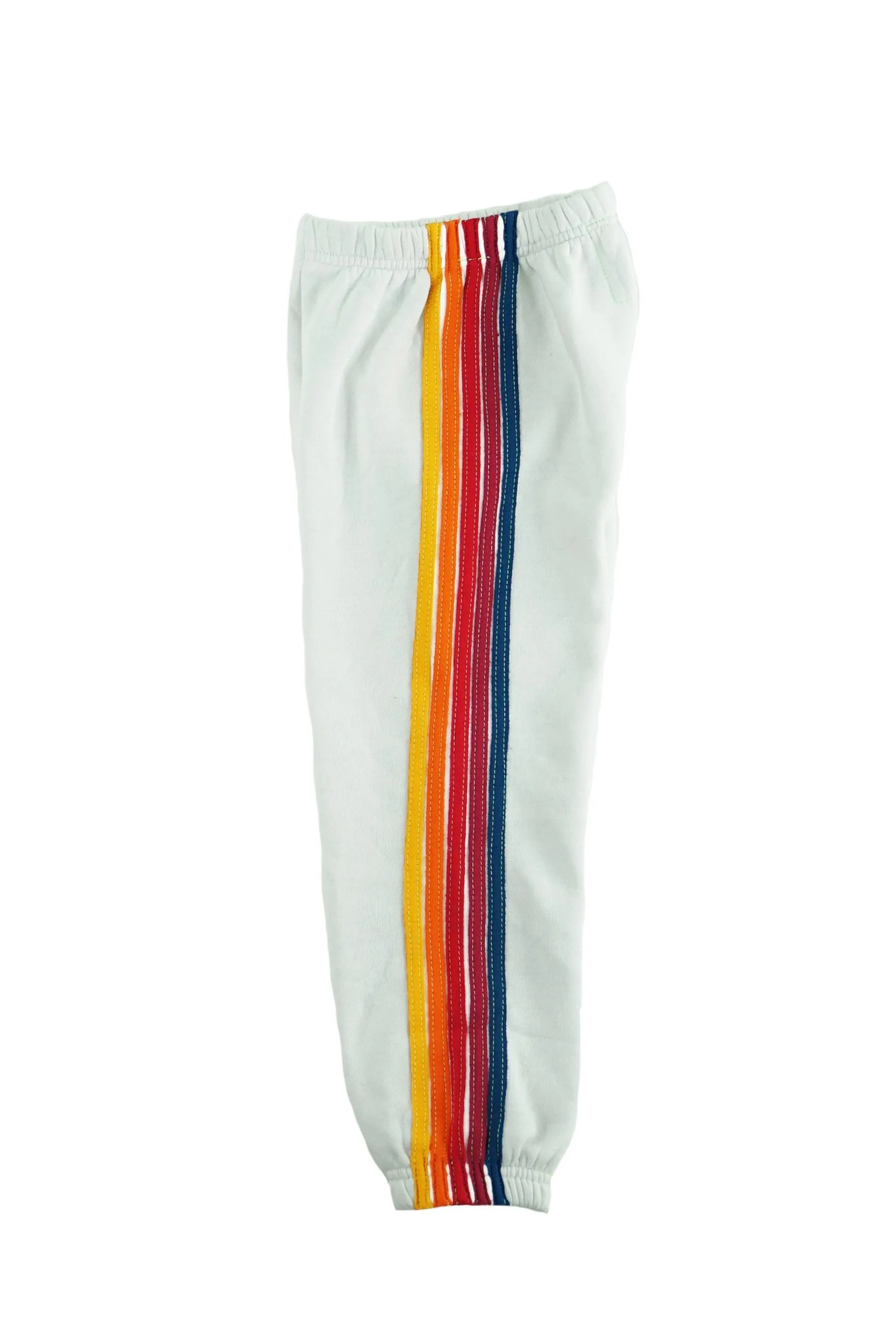 KID'S 5 STRIPE SWEATPANTS - WHITE