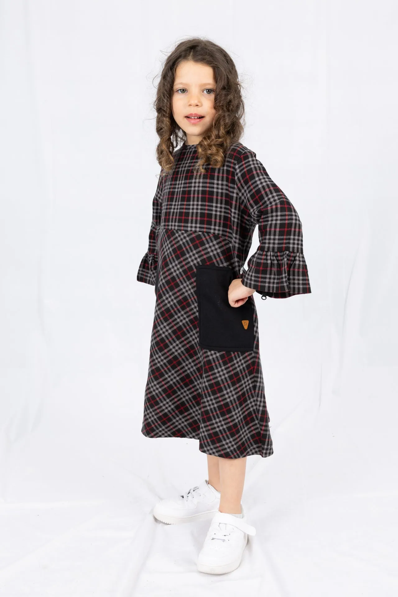 Kids Adaptive Stretch Woven Dress, Back Zipper & Sleeve Easy Undressing