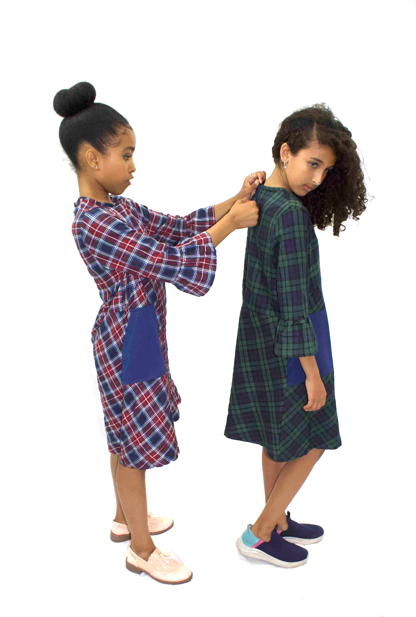 Kids Adaptive Stretch Woven Dress, Back Zipper & Sleeve Easy Undressing