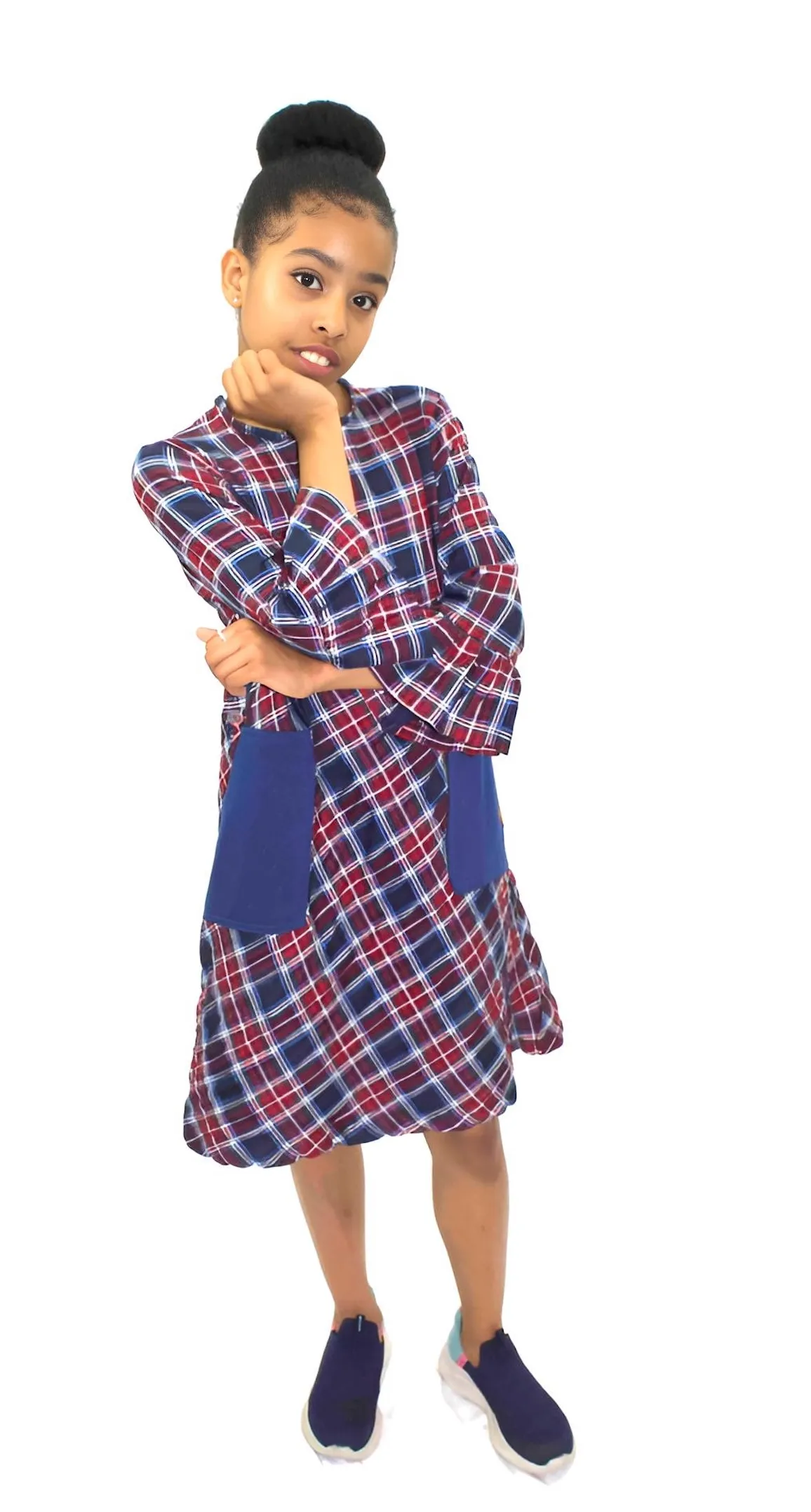 Kids Adaptive Stretch Woven Dress, Back Zipper & Sleeve Easy Undressing