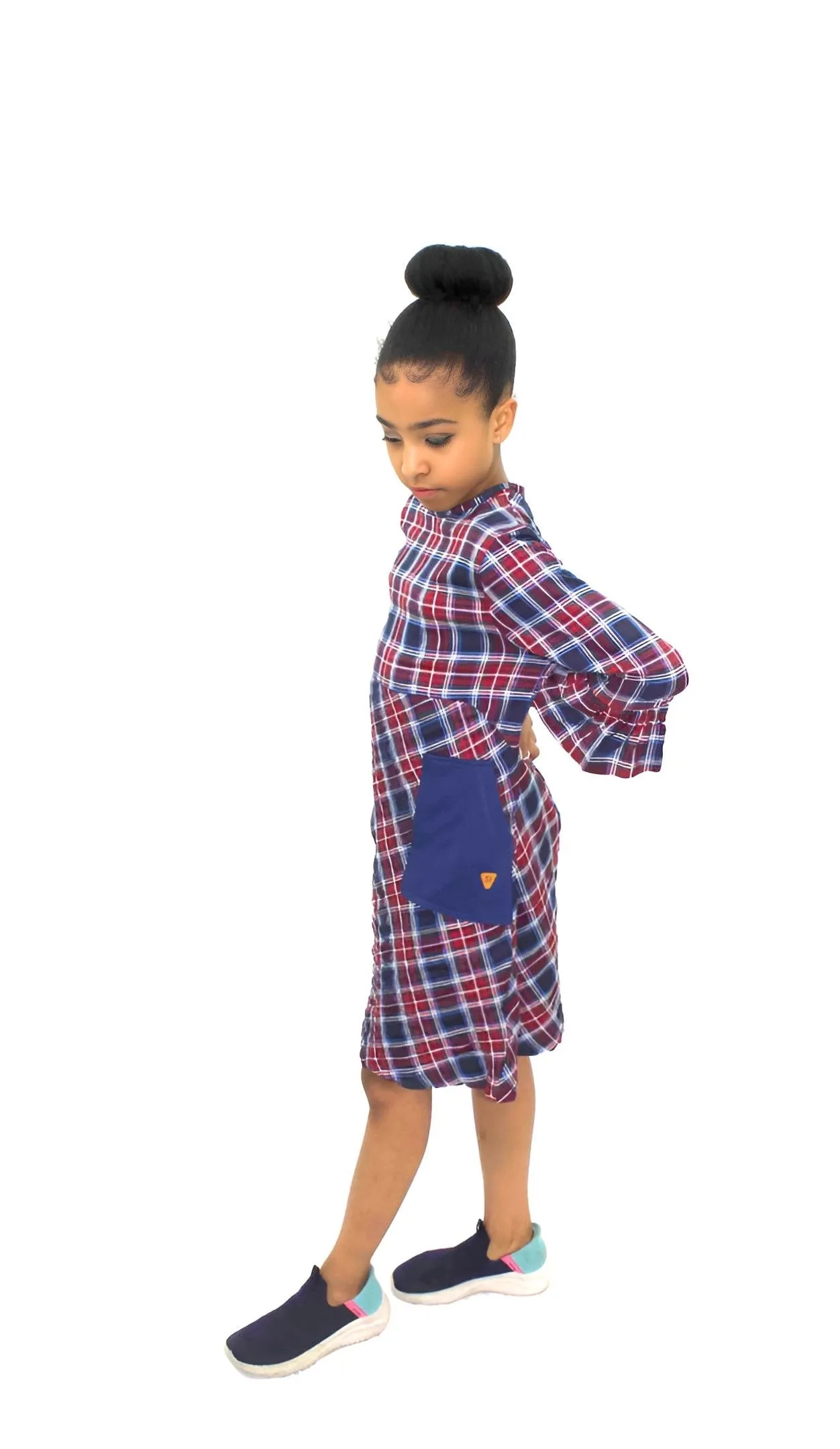 Kids Adaptive Stretch Woven Dress, Back Zipper & Sleeve Easy Undressing