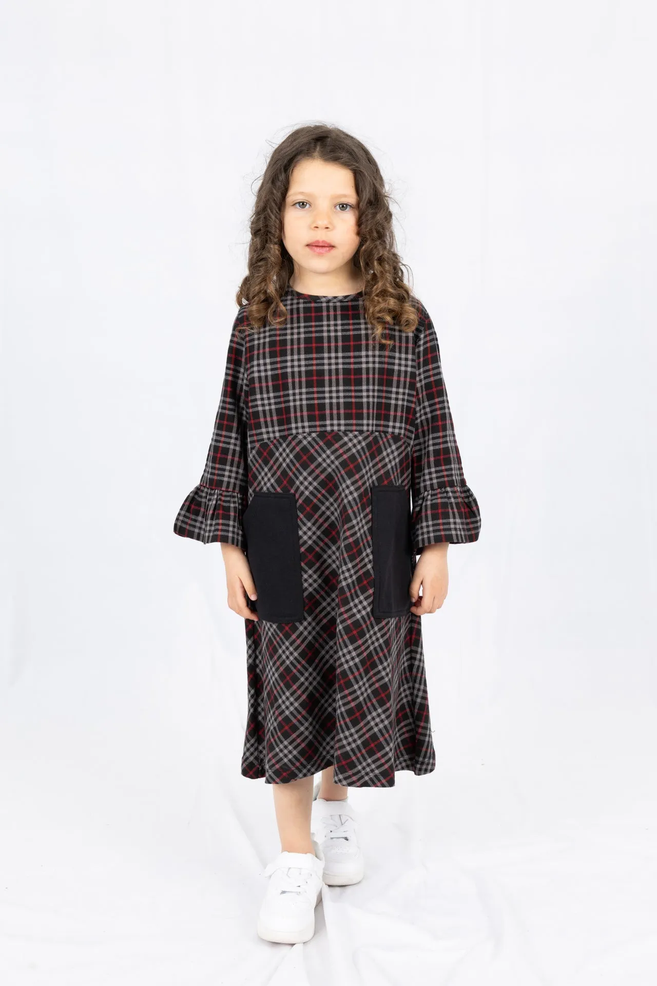 Kids Adaptive Stretch Woven Dress, Back Zipper & Sleeve Easy Undressing