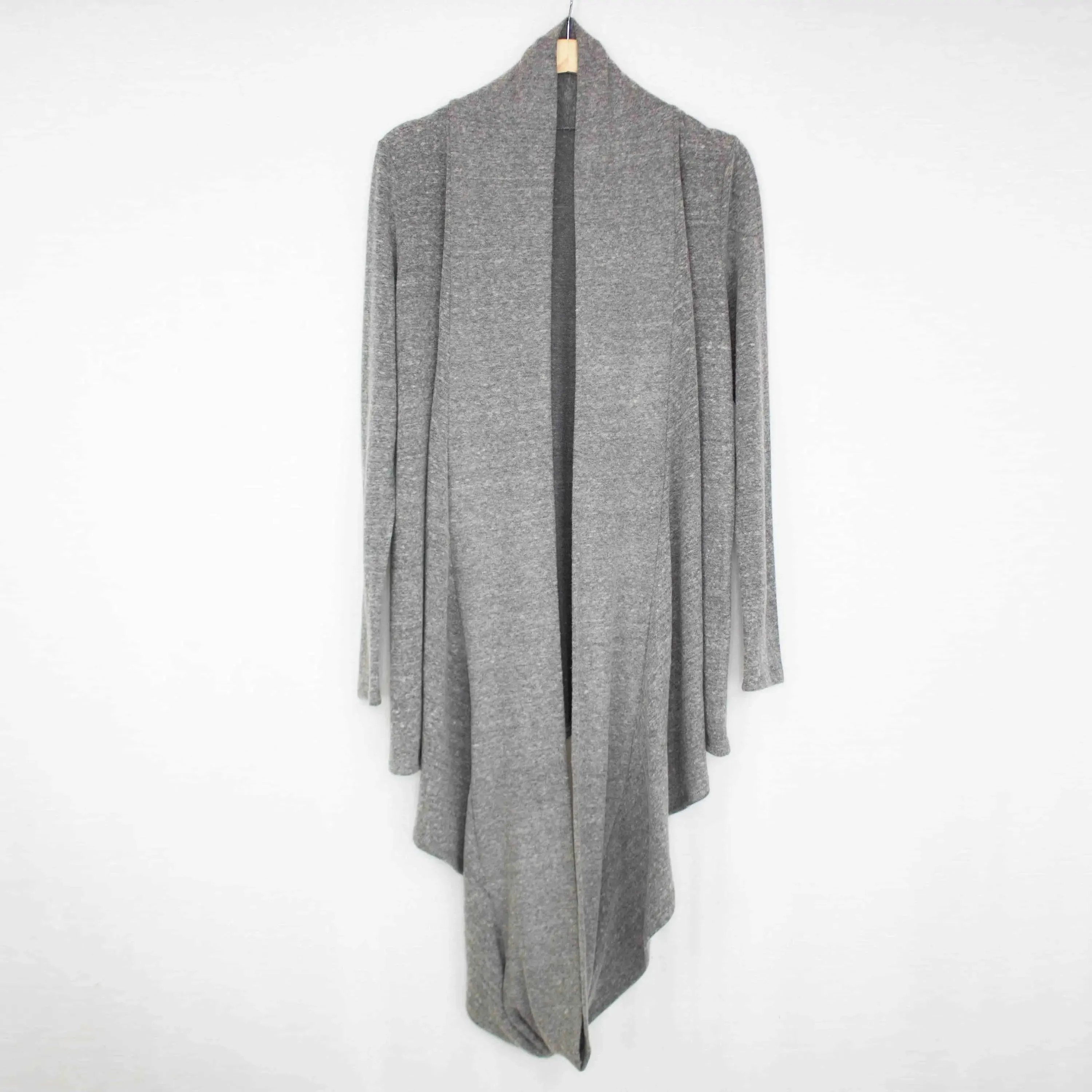 Knot-Front Long Sleeve Open Cardigan