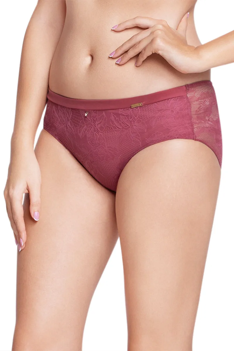 Lace Low Rise Seamed Hipster Panty - Autumn Rose