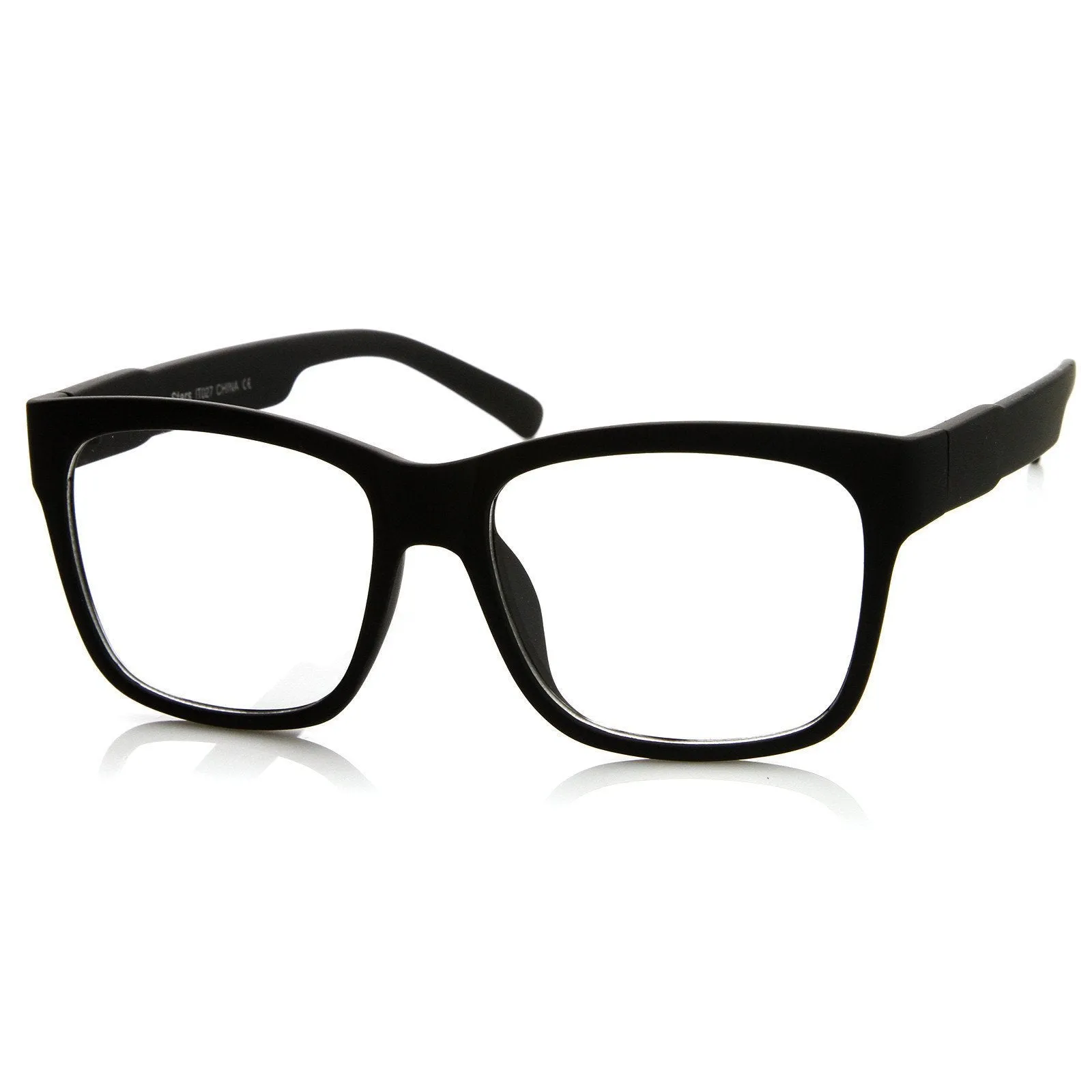 Large Retro Clear Lens Nerd Hipster Horned Rim Glasses