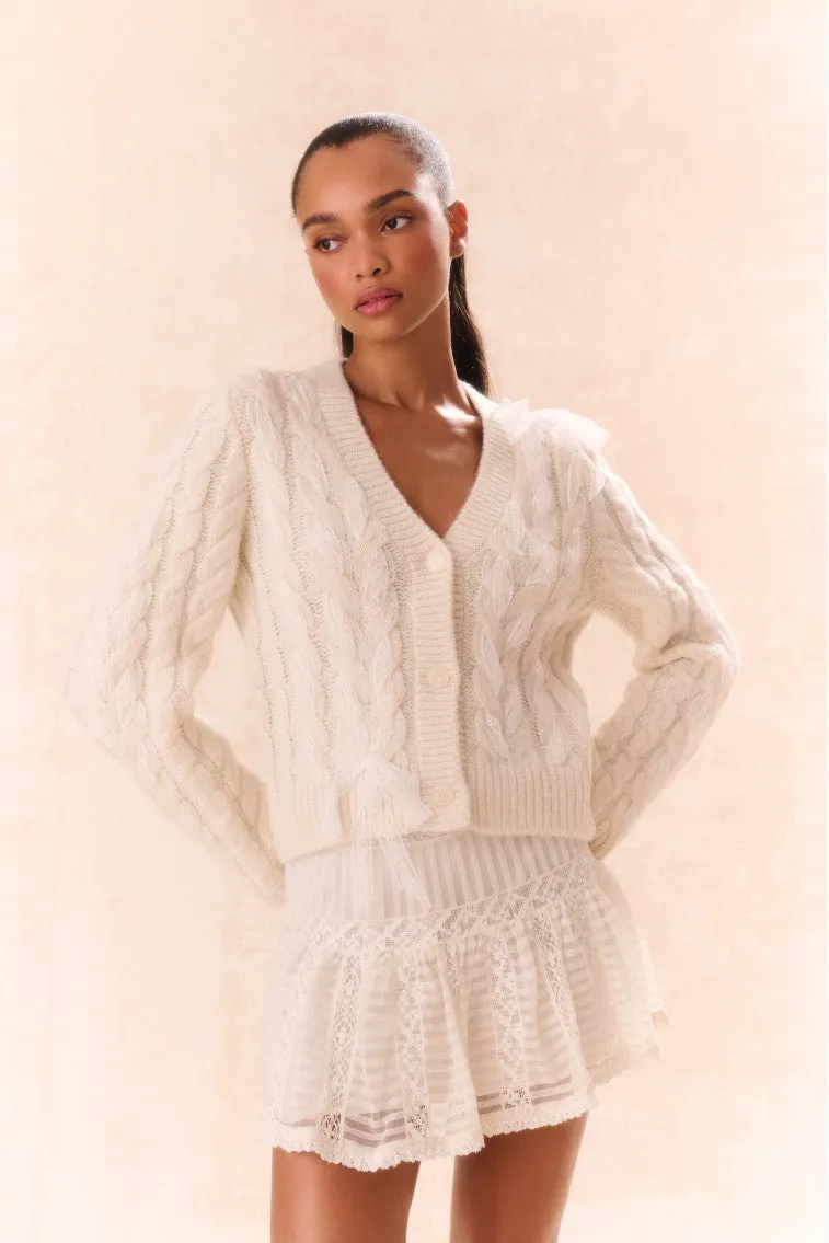 Louella Wool Knit Cardigan - SNOW