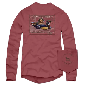 L/S Wood Duck Stamp T-Shirt Brick