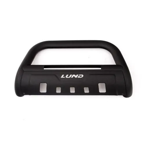 Lund 47121213 - 3.5" Black Steel Bull Bar with Integrated LED Light Bar and with skid plate for Toyota Tacoma 16-22