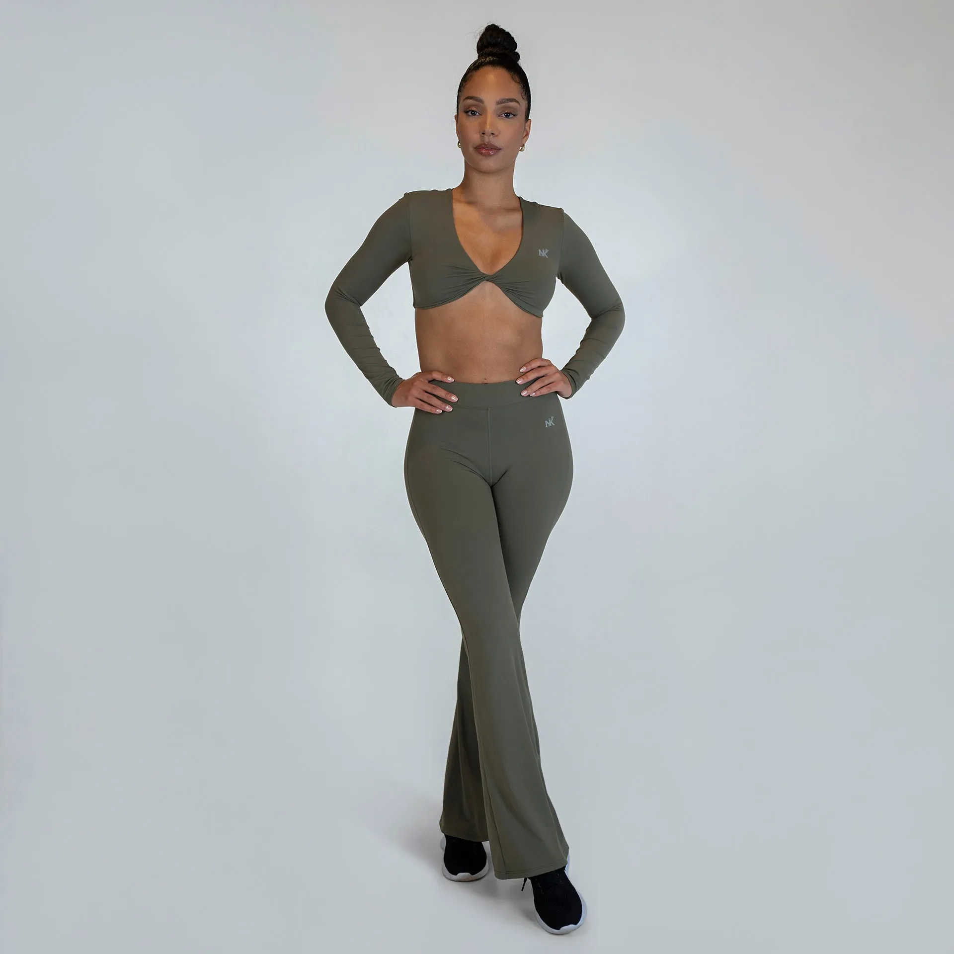 Luxebell - Bell Bottom Leggings (Olive)