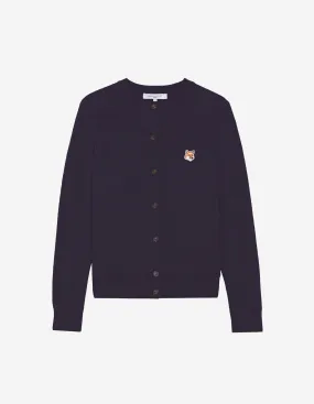 Maison Kitsune Women's Fox Head patch Adjusted R-Neck cardigan Navy HW00521KT1036 P480