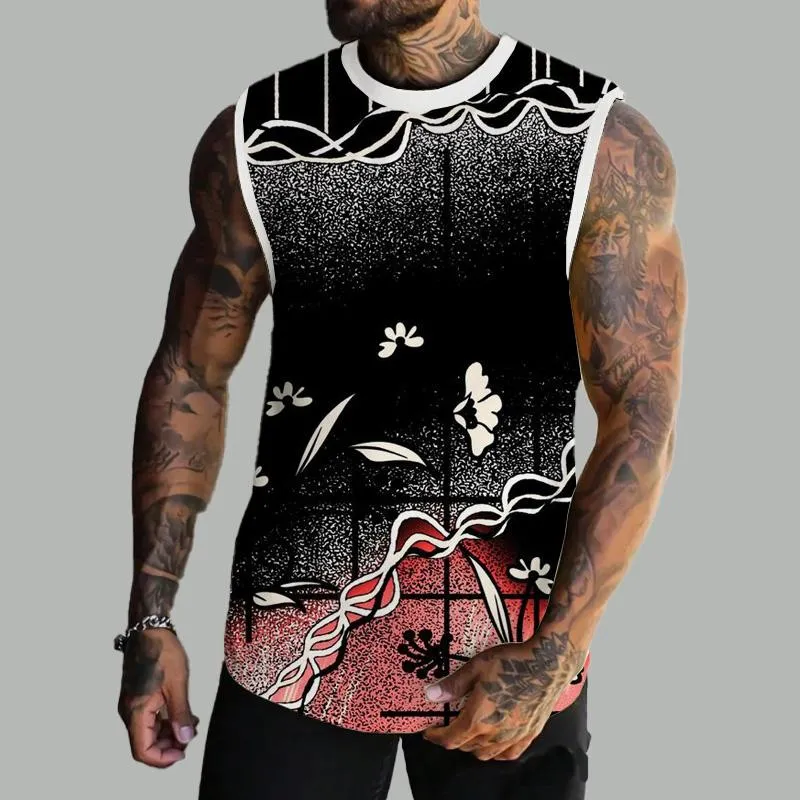 MEN'S BASIC PRINTED ROUND NECK VEST 04151254YM