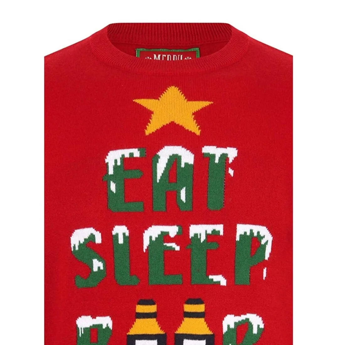 Mens Novelty Christmas Jumper Xmas Eat Sleep Beer Repeat