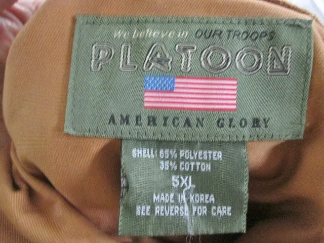 Mens PLATOON AMERICAN GLORY SAFARI jacket Coat 5XL Field hood BROWN