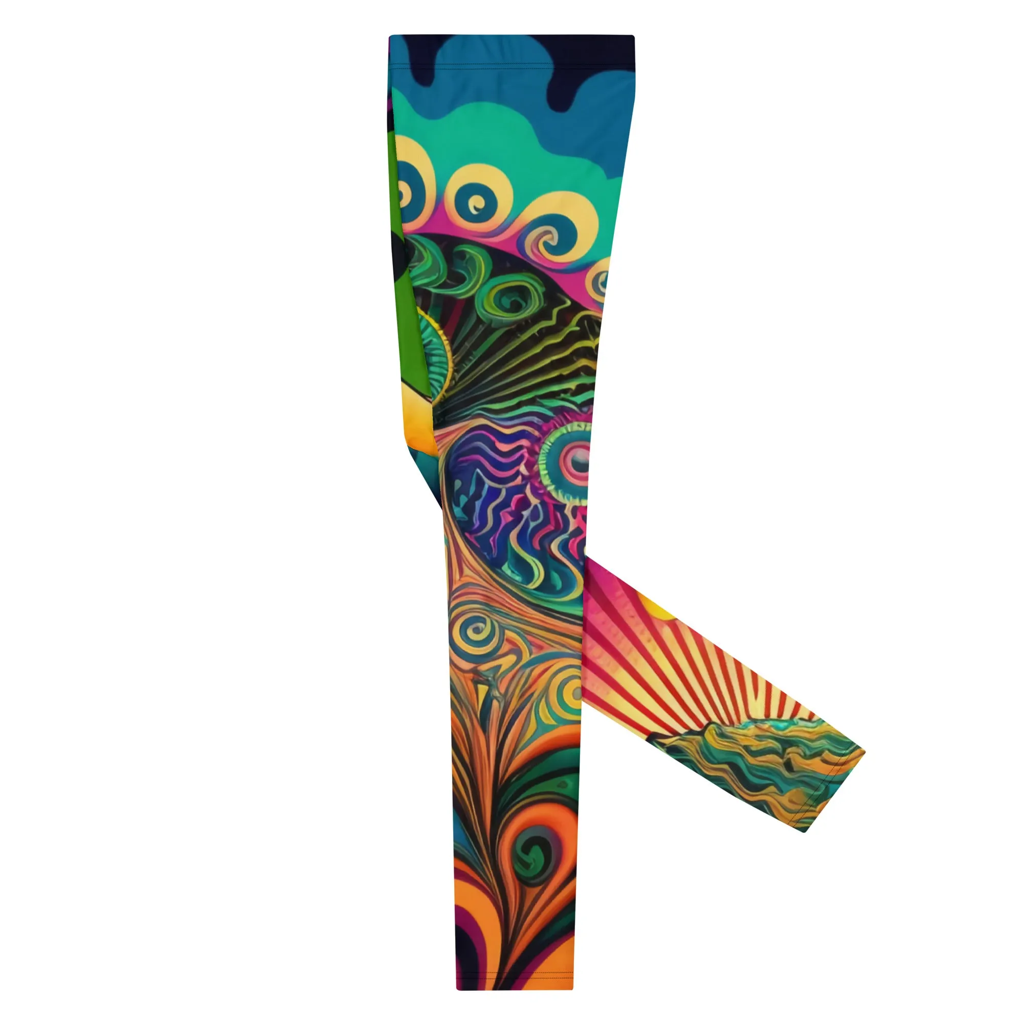 Men’s Psychedelic Print Leggings – Bold, Vibrant, and Ready to Stand Out