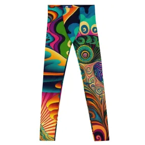 Men’s Psychedelic Print Leggings – Bold, Vibrant, and Ready to Stand Out