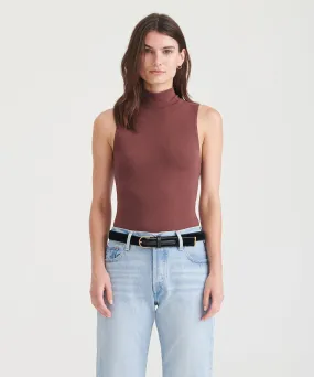 Modal Cashmere Sleeveless Mockneck Bodysuit