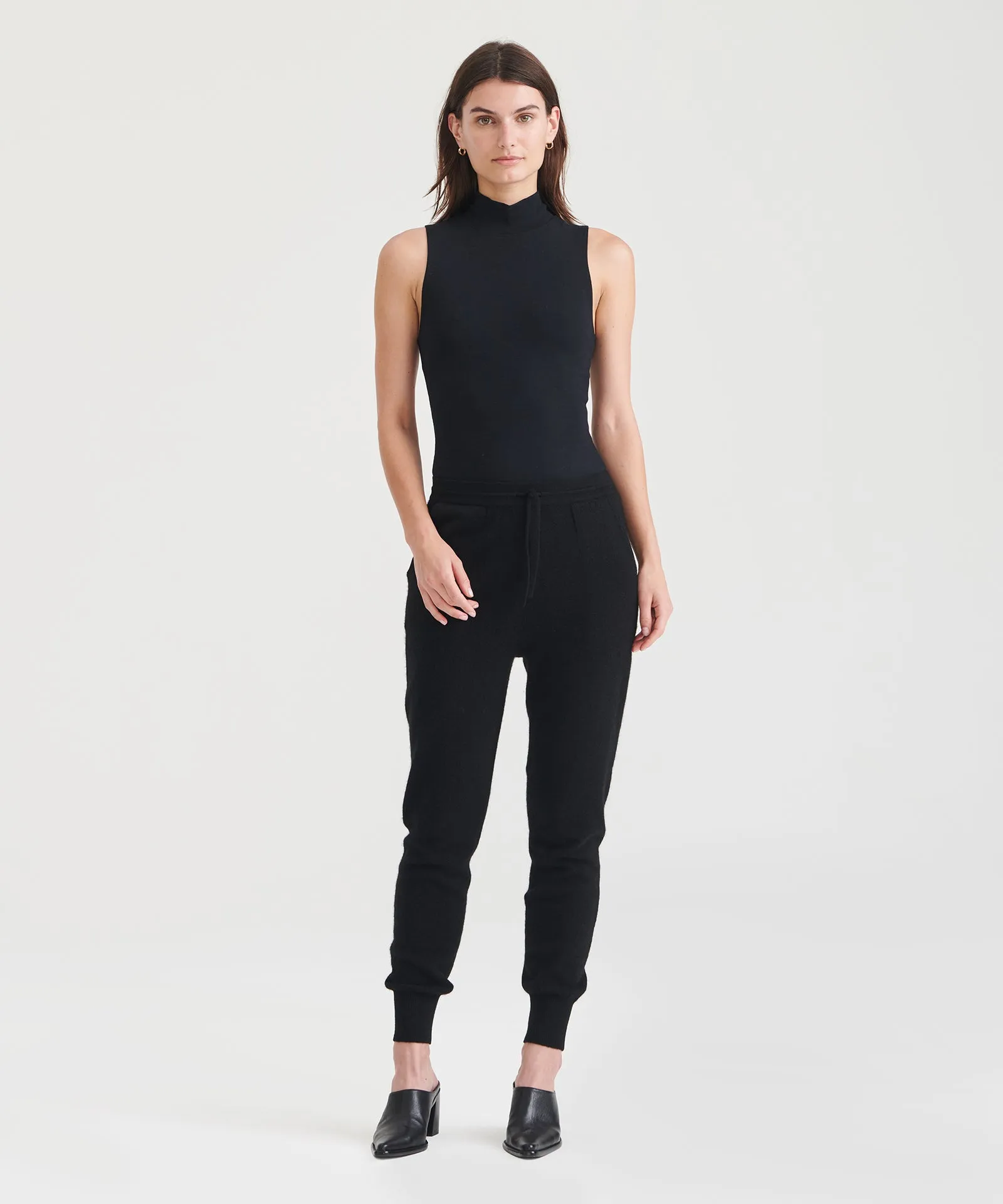 Modal Cashmere Sleeveless Mockneck Bodysuit