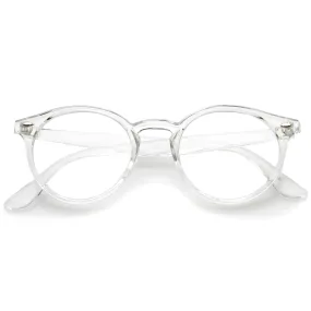 Modern Round Dapper Transparent Clear Lens Glasses