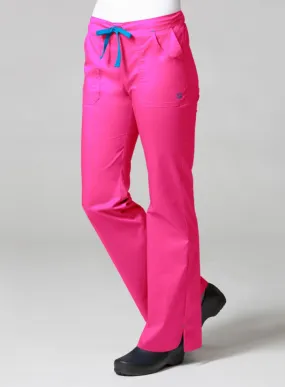 Multi Pocket Flare Pant XS-2XL by Maevn (Regular) /  PASSION PINK/PACIFIC BLUE TRIM