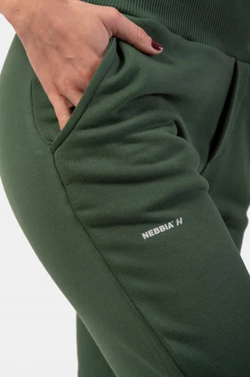 Nebbia High Waist Loose Fit Sweatpants Feeling Good 409 - Dark Green