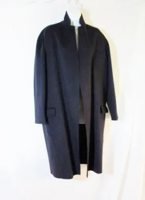 NEW CELINE ITALY 100% CASHMERE trench maxi jacket coat 34 BLUE Womens Long