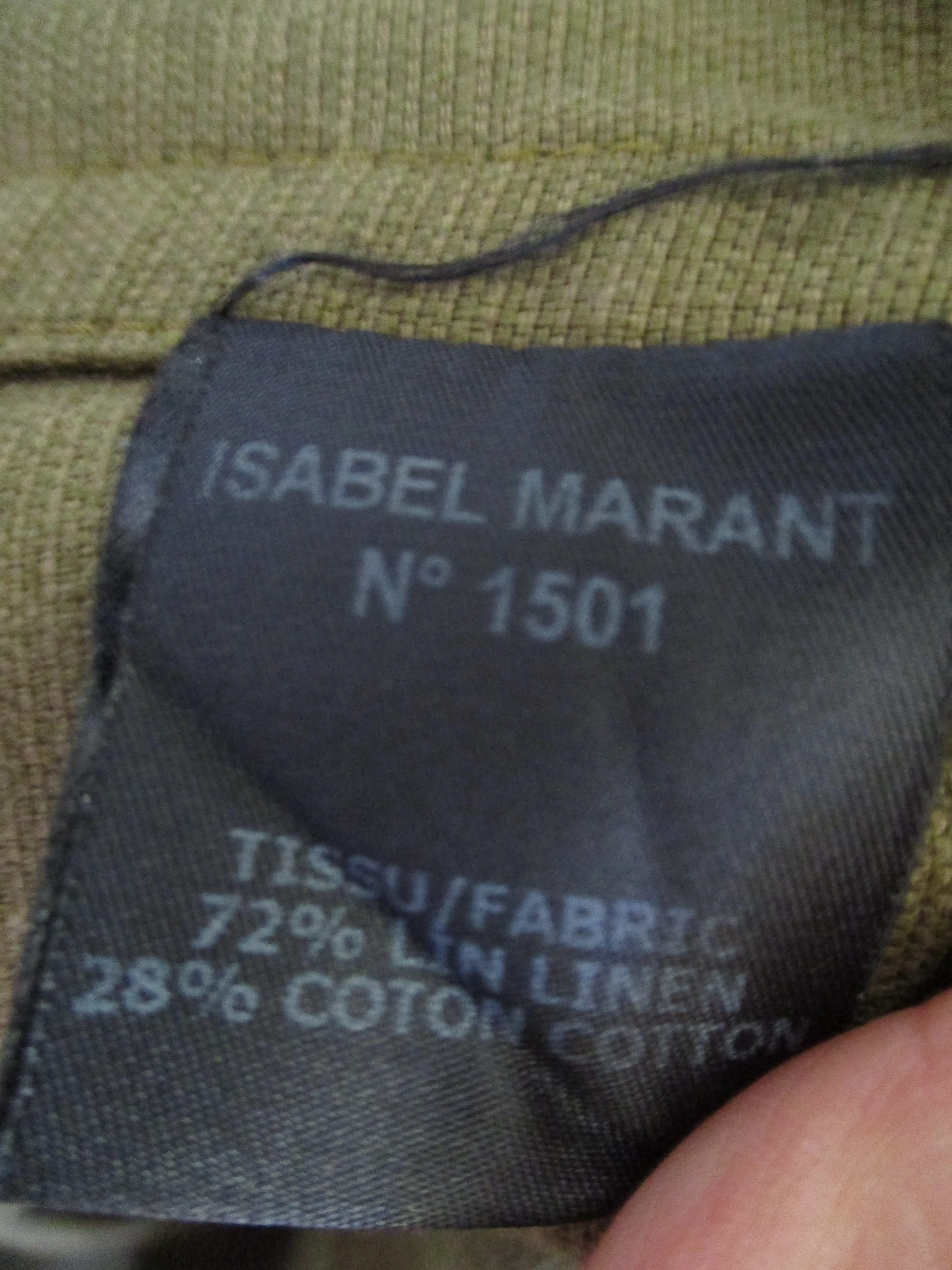 NEW ISABEL MARANT 1501 Linen Cotton jacket coat 38 GREEN Belt OLIVE KHAKI