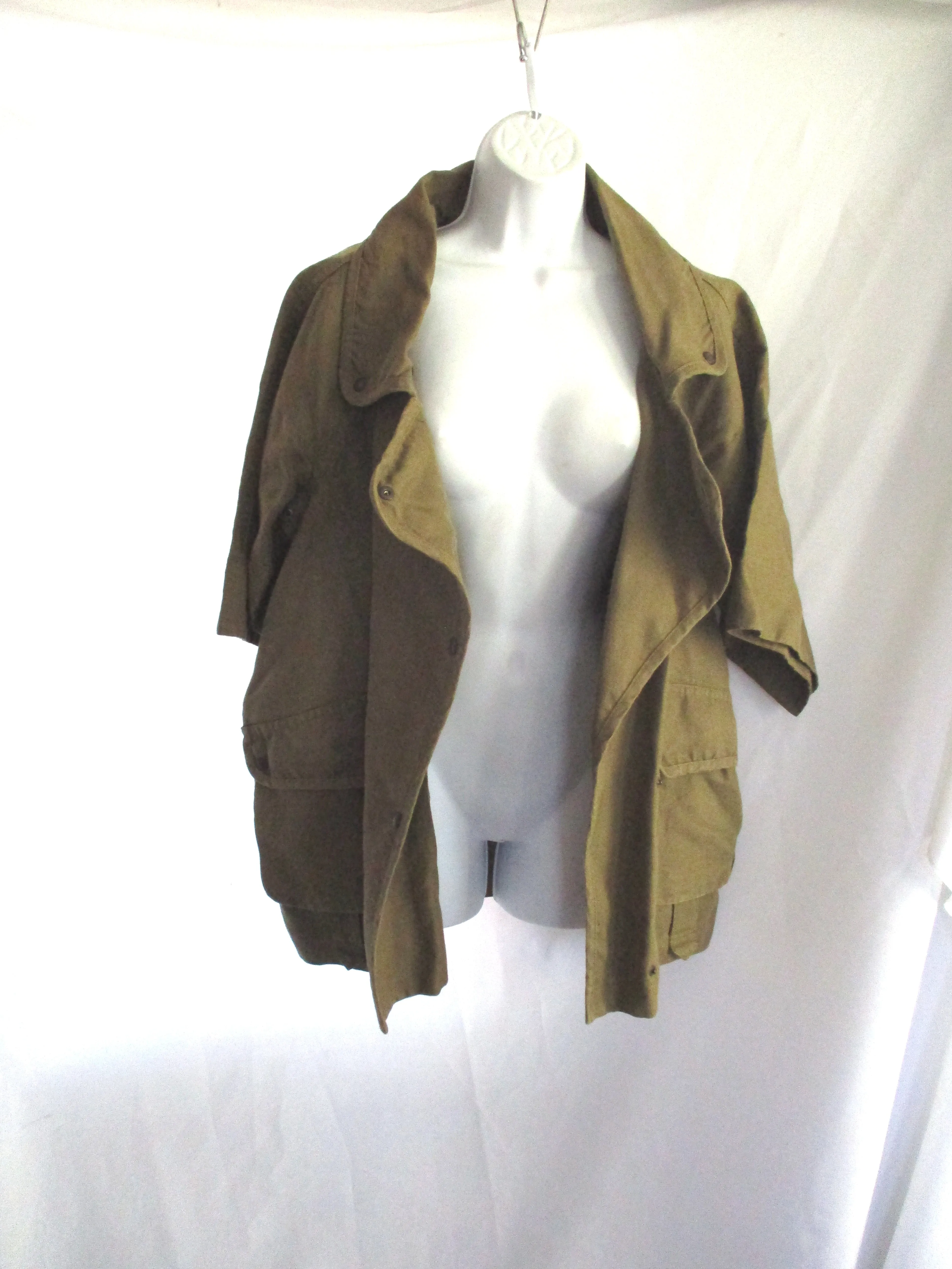 NEW ISABEL MARANT 1501 Linen Cotton jacket coat 38 GREEN Belt OLIVE KHAKI