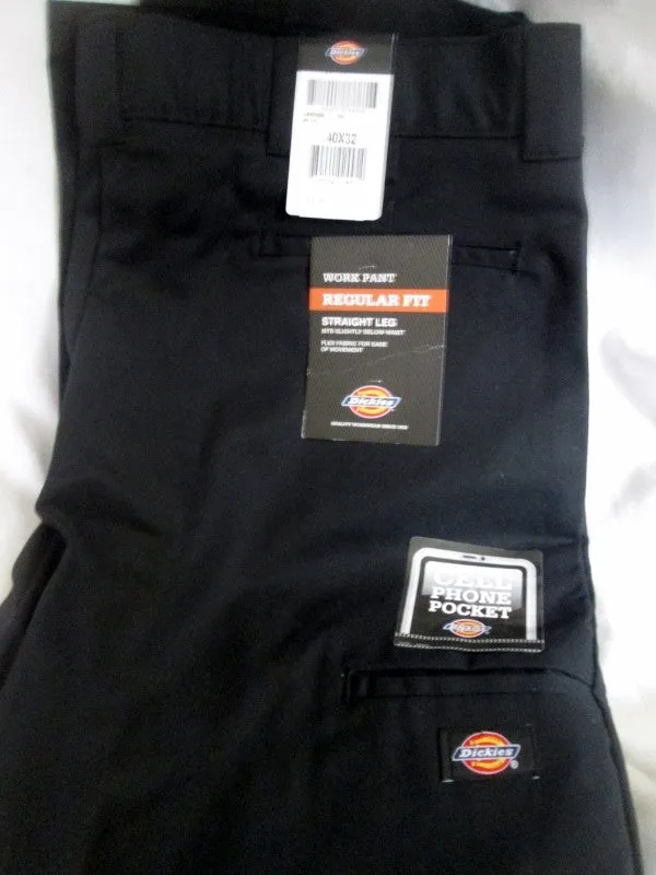 NEW NWT MENS DICKIE'S Regular Straight Leg Pants Work Outdoor BLACK 40 X 30