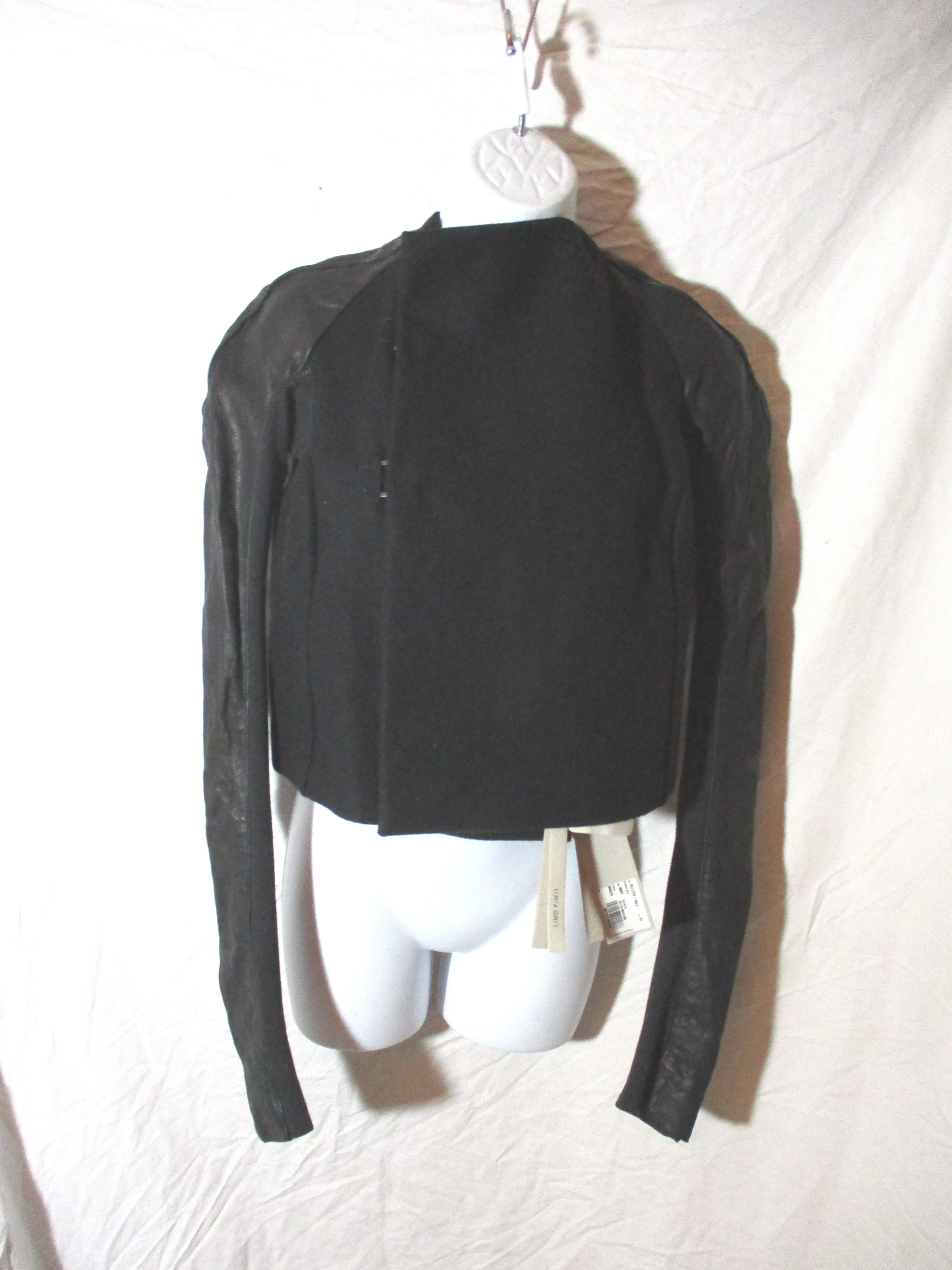 New NWT RICK OWENS COMET Leather jacket coat Vintage Fabric 42 BLACK