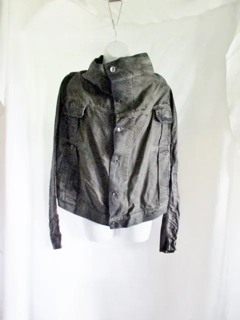 NEW RICK OWENS DRKSHDW EXPLODER Leather Cotton Jacket  S BLACK