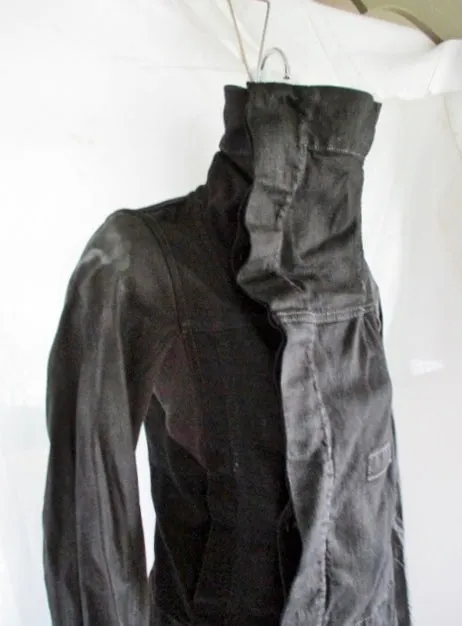 NWT NEW RICK OWENS DRKSHDW DENIM Jacket Coat 42 S BLACK Womens