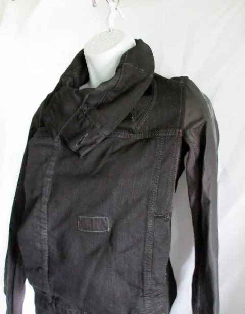 NWT NEW RICK OWENS DRKSHDW DENIM Jacket Coat 42 S BLACK Womens