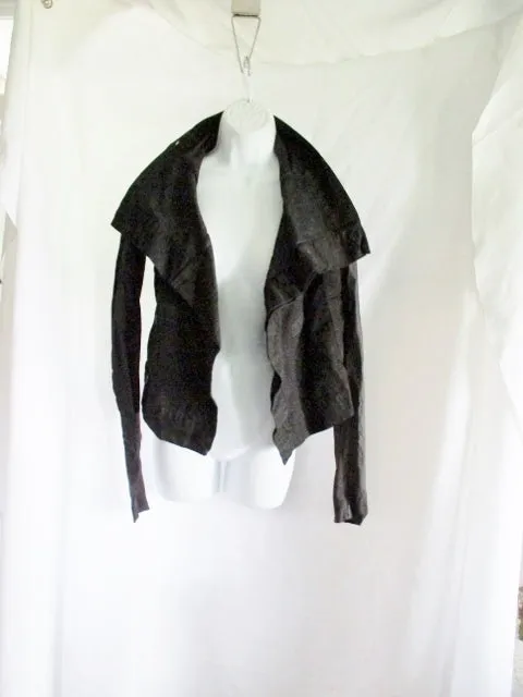 NWT NEW RICK OWENS DRKSHDW DENIM Jacket Coat 42 S BLACK Womens