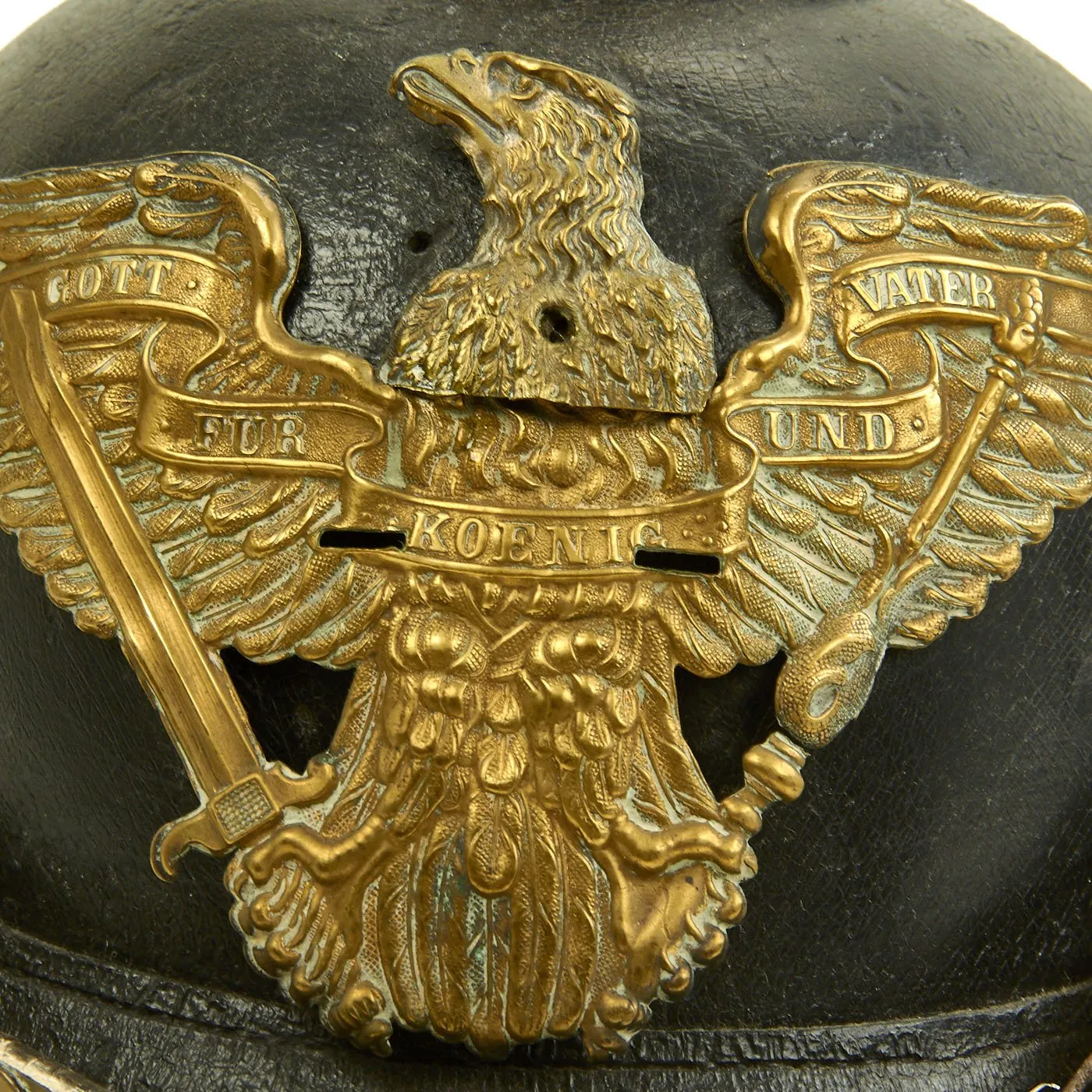 Original German Prussian M1871 Garde Foot Artillery EM-NCO Pickelhaube Helmet - Kugelhelm