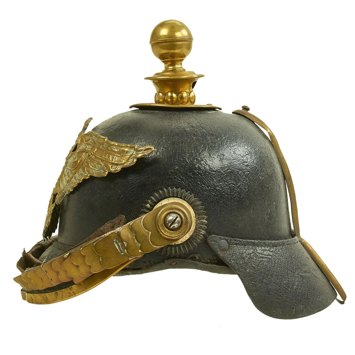 Original German Prussian M1871 Garde Foot Artillery EM-NCO Pickelhaube Helmet - Kugelhelm