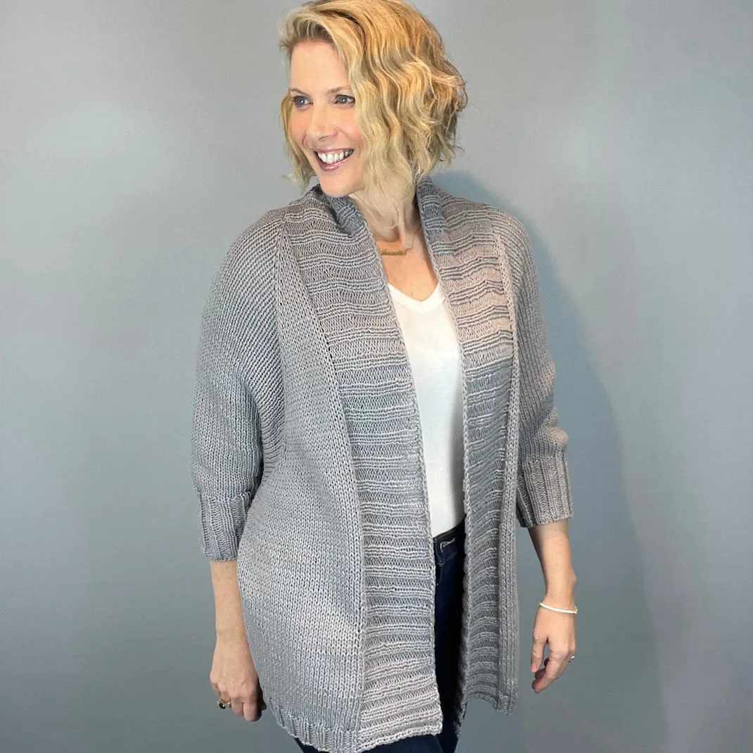 Oversized Shawl Collar Seamless Cardigan Knitting Kit | Stacy Charles Patti & Knitting Pattern (#351)